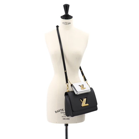 Louis Vuitton Epi Twist MM Chain Shoulder Bag Leather Noir Blanc M55683 - Picture 10 of 10